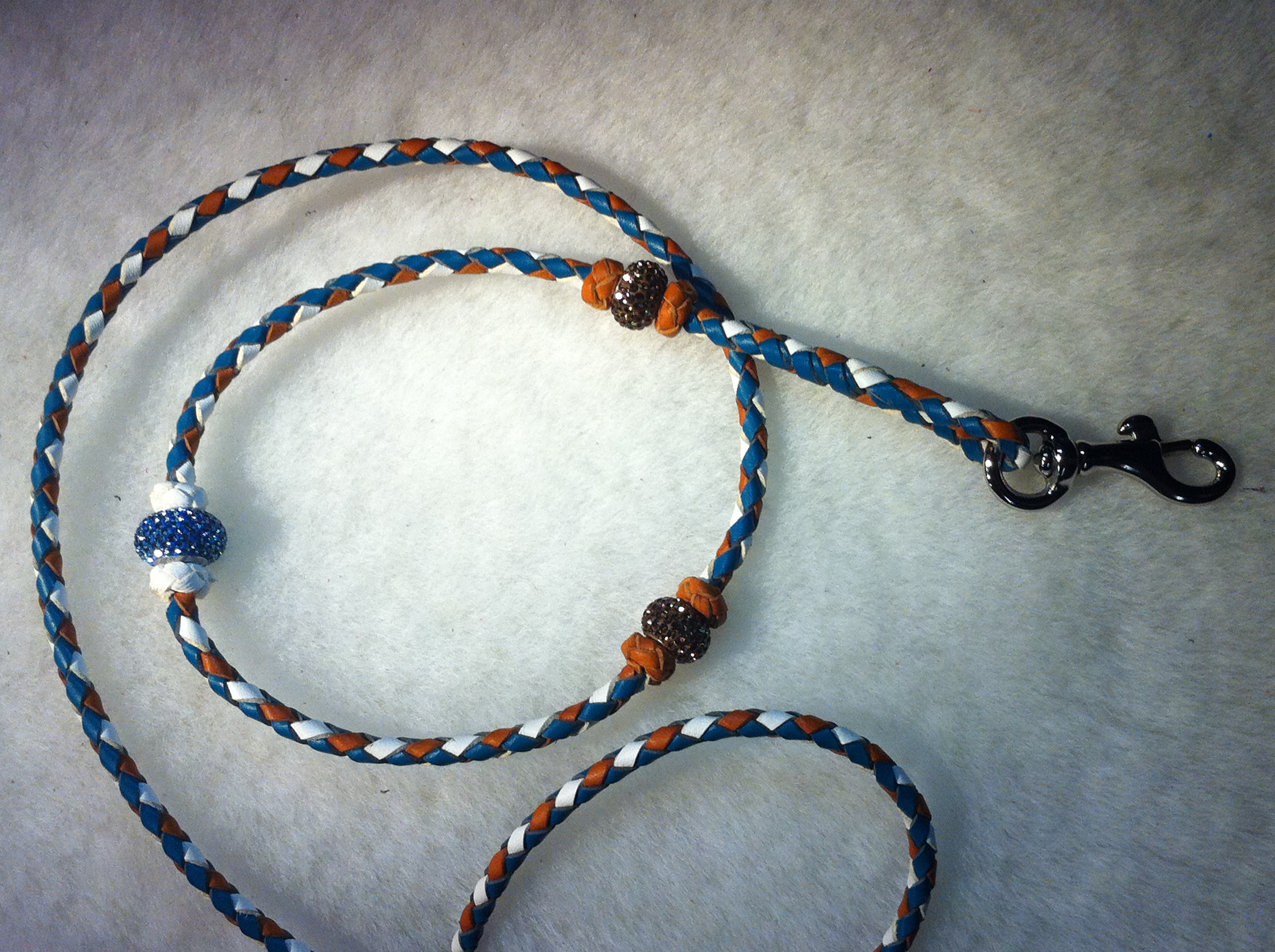 As seen on T.V. Dog Sports Designs Braided Leather Show Lead with ...